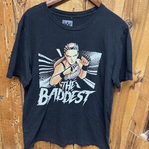 WWE Ronda Rousey “The Baddest” Graphic T-Shirt Black Men’s Large 21x28